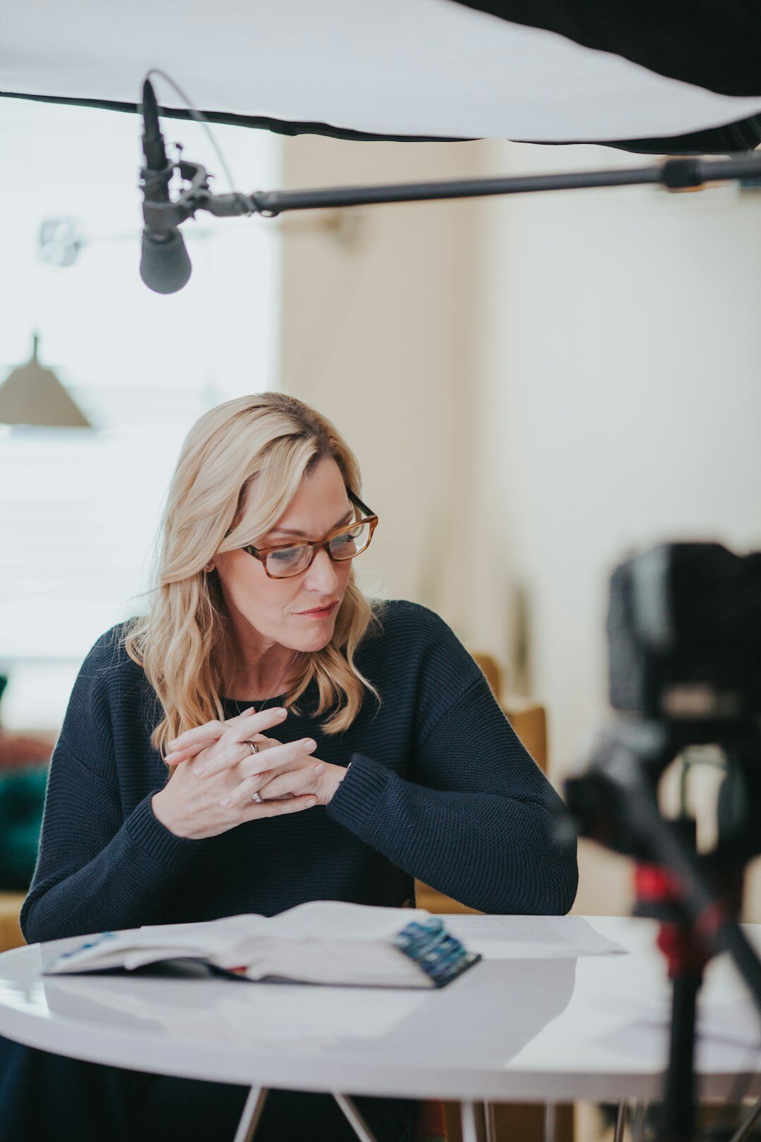 journalist preparing interview